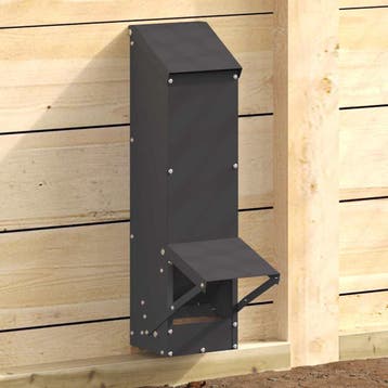 vidaXL Kip voerbak Zwart 13 x 12 x 51 cm Koudgewalst Staal, Dieren en Toebehoren, Verzenden, Nieuw