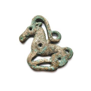 Skythisch Zilver Paard Stoffen Ornament Kraal - 51 mm