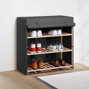 vidaXL Schoenenkast met hoes 79x40x80 cm stof grijs, Verzenden, Nieuw