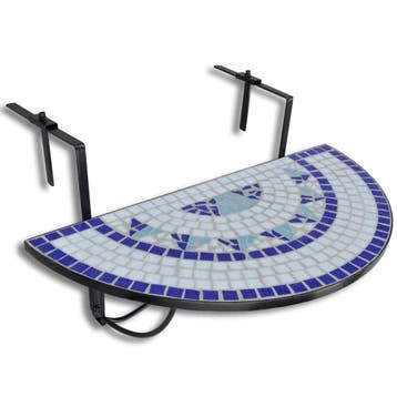 Inklapbare balkon tafel mozaiek - 58% retour deal, Tuin en Terras, Ophalen of Verzenden, Gebruikt, Rond, Metaal