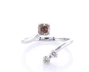 Zonder minimumprijs - Ring - 14 karaat Witgoud - 0.66ct. tw., Nieuw