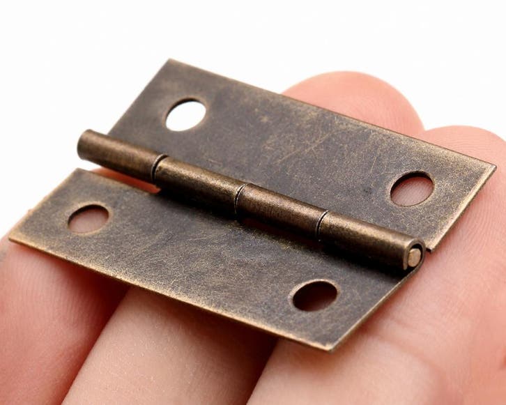 Set van 16 bronzen scharniertjes (37x19 mm), Doe-het-zelf en Verbouw, Gereedschap | Handgereedschap, Nieuw, Ophalen of Verzenden