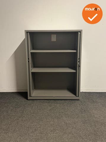 Gispen - Roldeurkast - 130x100x47 cm - Champagne - Refurbish, Werkplek, Ophalen of Verzenden, Gebruikt, Kast