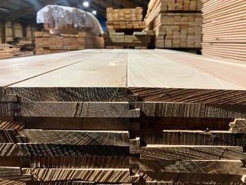 Eiken planken-dakbeschot-halfhouts rabat-vloerdeel-wanddelen, Doe-het-zelf en Verbouw, Hout en Planken, Ophalen, Minder dan 25 mm