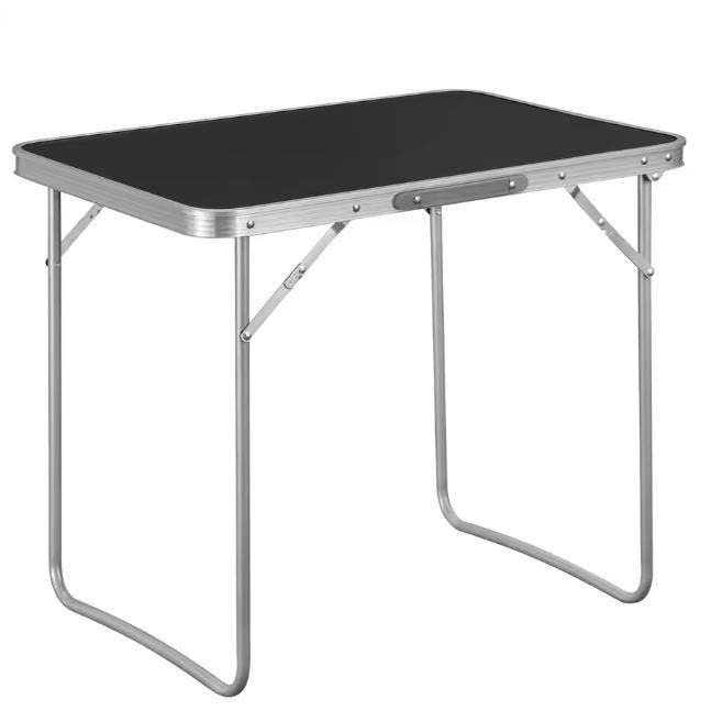 WOLTU Campingtafel van aluminium, bijzettafel, opvouwbaar, ultralicht, draagbaar en opvouwbaar, 50,5 x 47 x 59,5 cm, zwart