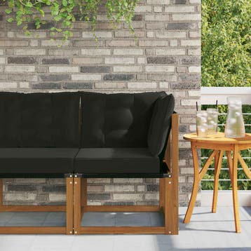 vidaXL Buiten Hoek Sofa Massief acaciahout en Textilene Stof, Verzenden, Nieuw