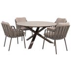 Prado Puglia dining tuinset 130xH75 cm 5 delig keramiek, Tuin en Terras, Tuinsets en Loungesets, Ophalen of Verzenden, Nieuw