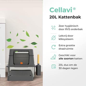 Cellavi Kattenbak RVS - Geschikt voor Grote en Kleine Katten, Dieren en Toebehoren, Katten-accessoires, Ophalen of Verzenden, Zo goed als nieuw