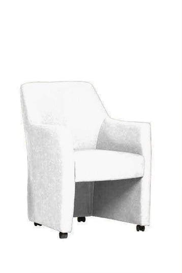 Eetkamerstoel Chris - eetkamerstoelen - Wit, Nieuw, Wit, Stof