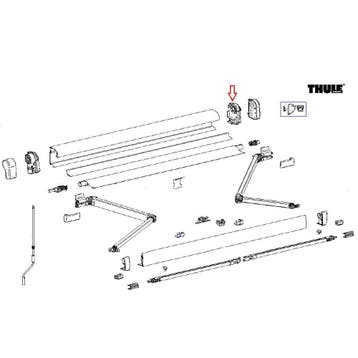 Thule 4900 Binnenkap rechts antra, Caravans en Kamperen, Ophalen of Verzenden, Nieuw, Thule