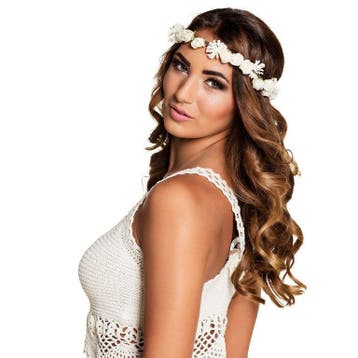 Bloemen Hoofdband Ibiza Wit, Verzenden, Nieuw