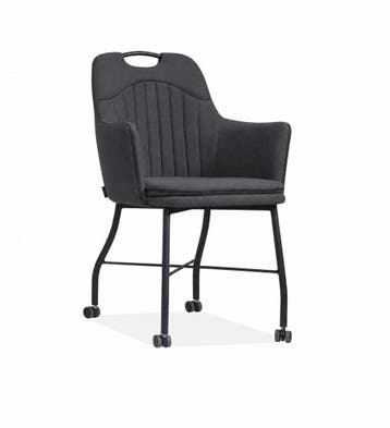 Eetkamerstoel Floria - eetkamerstoelen - Antraciet, Nieuw, Overige materialen