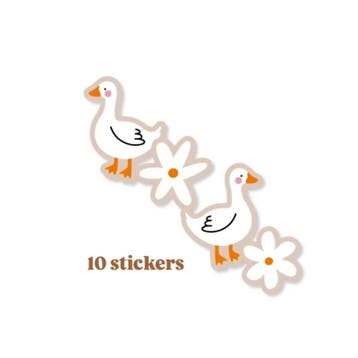 10x Sticker - Gansjes - Baby goose - 4x4.5cm - sluitstick..., Ophalen of Verzenden, Nieuw, Meerdere stickers
