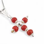Koraal - Zilver - Ketting met hanger - handgemaakt, Antiek en Kunst