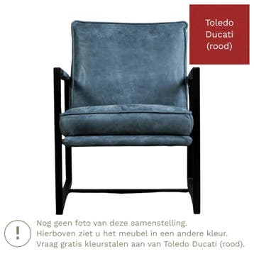 Leren fauteuil Secret - Toledo Ducati (rood), Nieuw, Ophalen of Verzenden, 50 tot 75 cm, Industrieel, Modern
