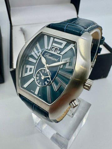 Bernard Genève - Tonneau Grande Date GMT - Fullset - Zonder, Nieuw