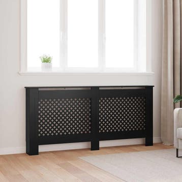 vidaXL Radiatorombouw 172x19x81,5 cm MDF zwart, Doe-het-zelf en Verbouw, Verwarming en Radiatoren, Verzenden, Nieuw
