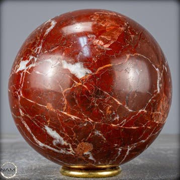 Natuurlijke zeldzame rode jaspis-kwarts Sphere, Himalaya-