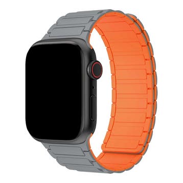 Apple Watch bandje Zyro - siliconen - grijs oranje - grijs, Verzenden, Nieuw