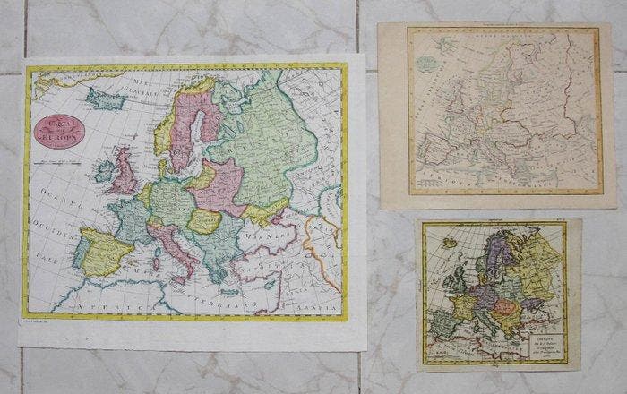 Europa - Europa (continentwijd), strekkend van IJsland en, Boeken, Atlassen en Landkaarten