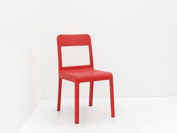 Kantinestoel Segis Pacific - kunststof rood - 4-poot, Ophalen of Verzenden, Gebruikt