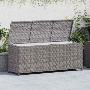 vidaXL Tuinbox 150x50x60 cm poly rattan grijs, Verzenden, Nieuw