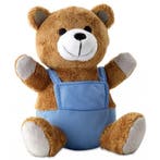 Pluche teddybeer met blauwe outfit 16 cm - Knuffel beren, Ophalen of Verzenden, Nieuw