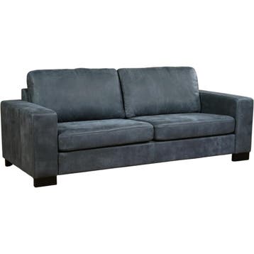 Leren bank Enjoy - 3 zits - Kenia Denim (blauw) - Poten, Huis en Inrichting, Nieuw, Ophalen of Verzenden, Modern, 200 tot 250 cm