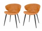 Veiling - Riverdale - Set van 2 Eetkamerstoelen Elin cognac, Nieuw