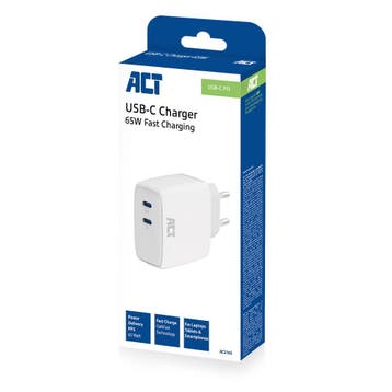 ACT 65W Dual USB-C Laptoplader | NIEUW incl. verzending NL, Verzenden, Nieuw, ACT