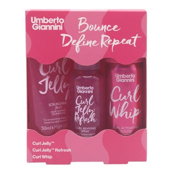 Umberto Giannini Bounce Define Repeat Giftset - 50+50+50ml, Ophalen of Verzenden, Nieuw, Gel, Wax, Haarlak of Mousse