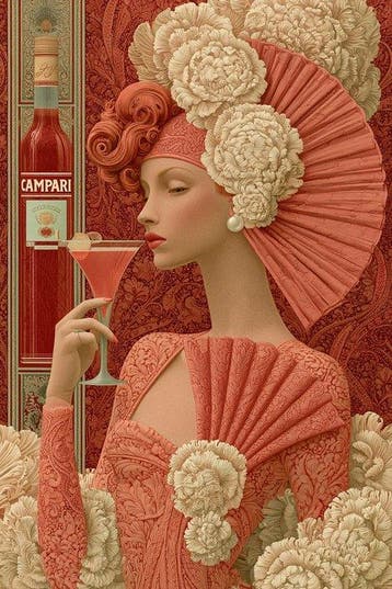 I_KONIQ - Erte style - red woman relax, Nieuw