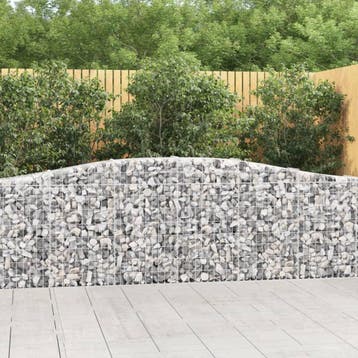vidaXL Schanskorf gewelfd 400x30x80/100 cm gegalvaniseerd, 100 cm of meer, Verzenden, Nieuw, Metaal