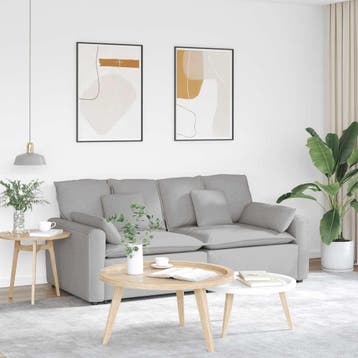 vidaXL Modulaire bank met kussens wolk grijs, Verzenden, Nieuw, Stof