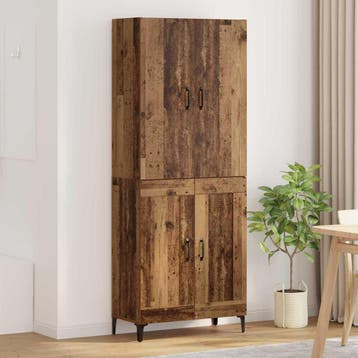 vidaXL Highboard Oud Hout 69,5 x 34 x 180 cm Bewerkt hout, Minder dan 50 cm, Verzenden, Nieuw, Minder dan 100 cm