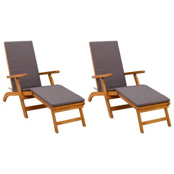 vidaXL Ligstoelkentingen en opvouwbare zonnebader 2 pcs, Verzenden, Nieuw