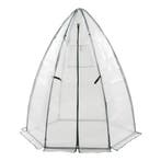 [en.casa] Tuinkas Hunze foliekas 183xØ160 cm wit en groen, Tuin en Terras, Tuinhuizen, Verzenden, Nieuw