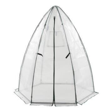 [en.casa] Tuinkas Hunze foliekas 183xØ160 cm wit en groen, Verzenden, Nieuw
