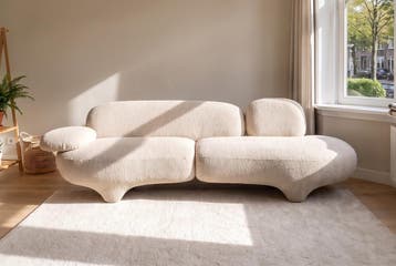Bank Jayden - Beige Barkley - 95968 - rechte banken, Huis en Inrichting, Nieuw, Stof