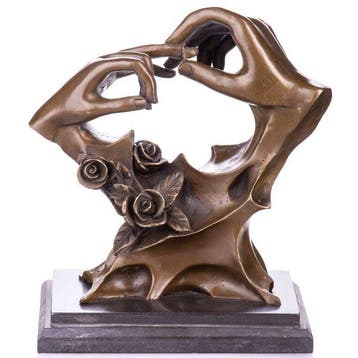 Figuur - Moderne Bronzefigur Anstecken der Ringe - Brons,