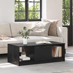 vidaXL Salontafel met lade Zwart Eiken 102 x 50 x 36cm, Verzenden, Nieuw, 50 tot 100 cm, Minder dan 50 cm