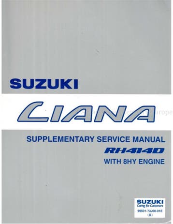 2004 SUZUKI LIANA DIESEL (8HY MOTOR) SUPPLEMENT