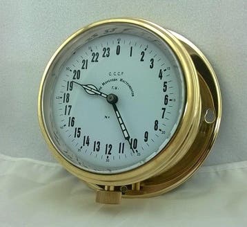 Scheepsklok - Soviet 24-Hour Marine Ship Clock – USSR – 1950