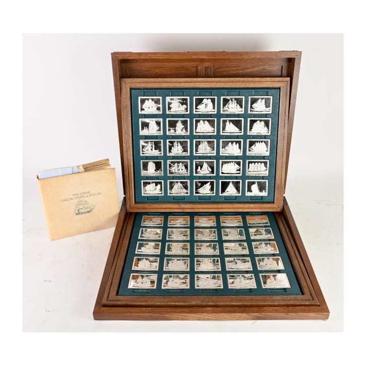 Franklin Mint set zilveren baren collectie van de mooiste, Postzegels en Munten, Edelmetalen en Baren, Verzenden