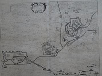 gravure beleg vesting Coevorden onder Maurits, W. Blaeu 1649, Antiek en Kunst, Kunst | Etsen en Gravures, Verzenden