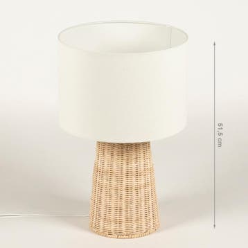 Rietveld Tafellampen - Wit, Naturel - Stof, Rotan, Verzenden, Nieuw