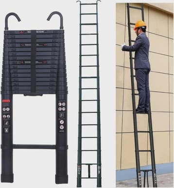 6.2M Telescopische Ladder met Haken - Aluminium, Inklapbaar,, Verzenden, Nieuw