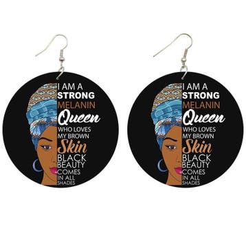 I am a strong melanin Queen - Afrikaanse oorbellen, Ophalen of Verzenden, Nieuw
