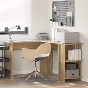 vidaXL Hoekbureau Sonoma Eiken Bewerkt hout 140 x 113,5 x 75, Verzenden, Nieuw