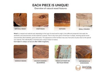 Wandplank MAKASSAR 140cm naturel mango hout - 44743, Ophalen of Verzenden, Nieuw